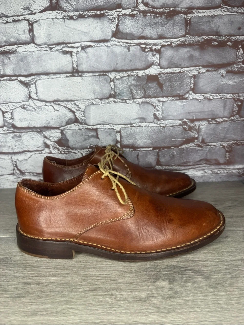 Cole Haan Country Brown Oxblood Leather Oxfords 2 Eye Shoes Men Sz 9.5M US/43EU